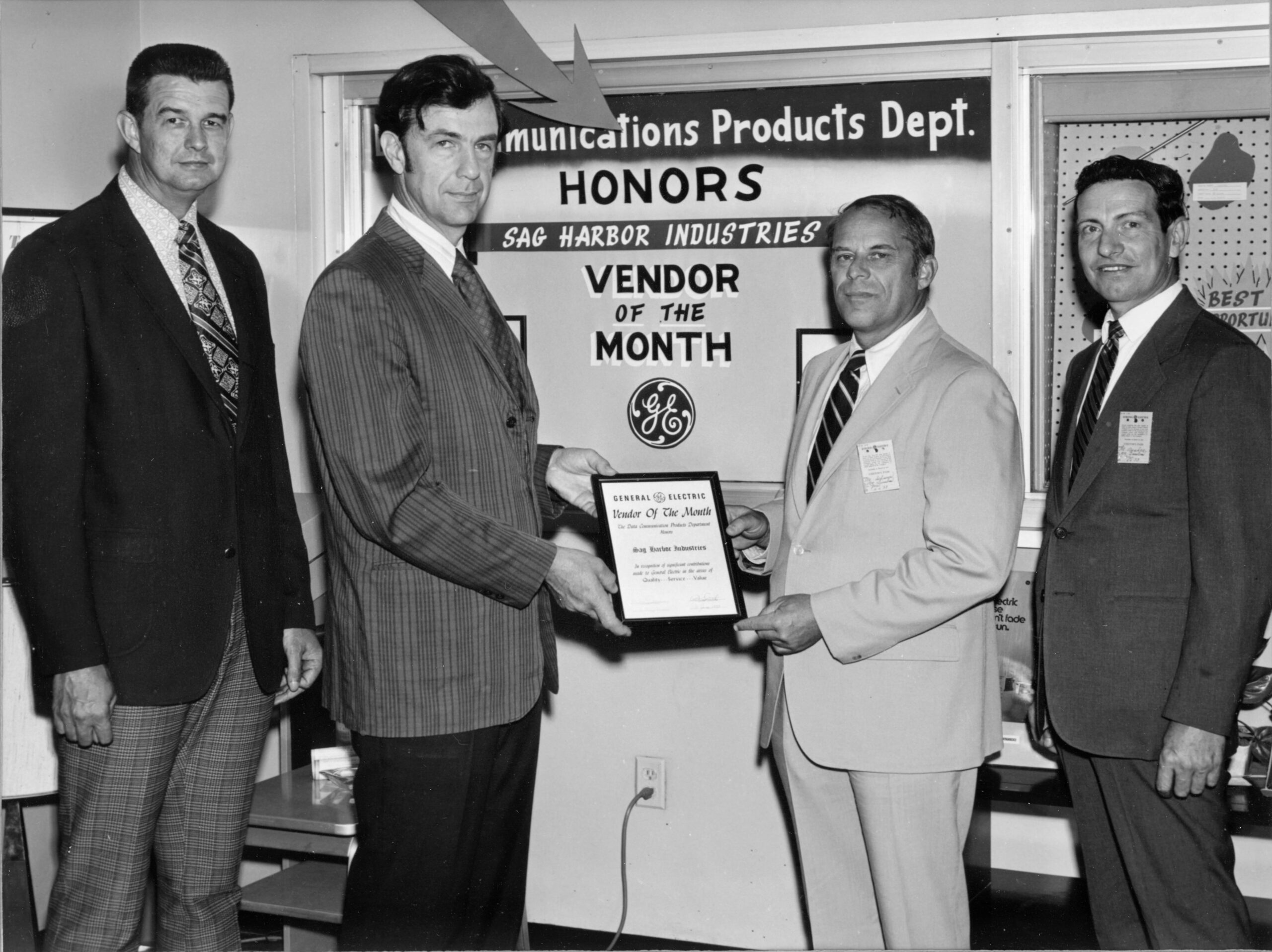 Sag Harbor Industries receiving a General Electric Vendor of the Month award